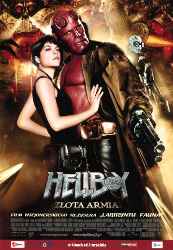 Przód ulotki filmu 'Hellboy 2: Złota Armia'