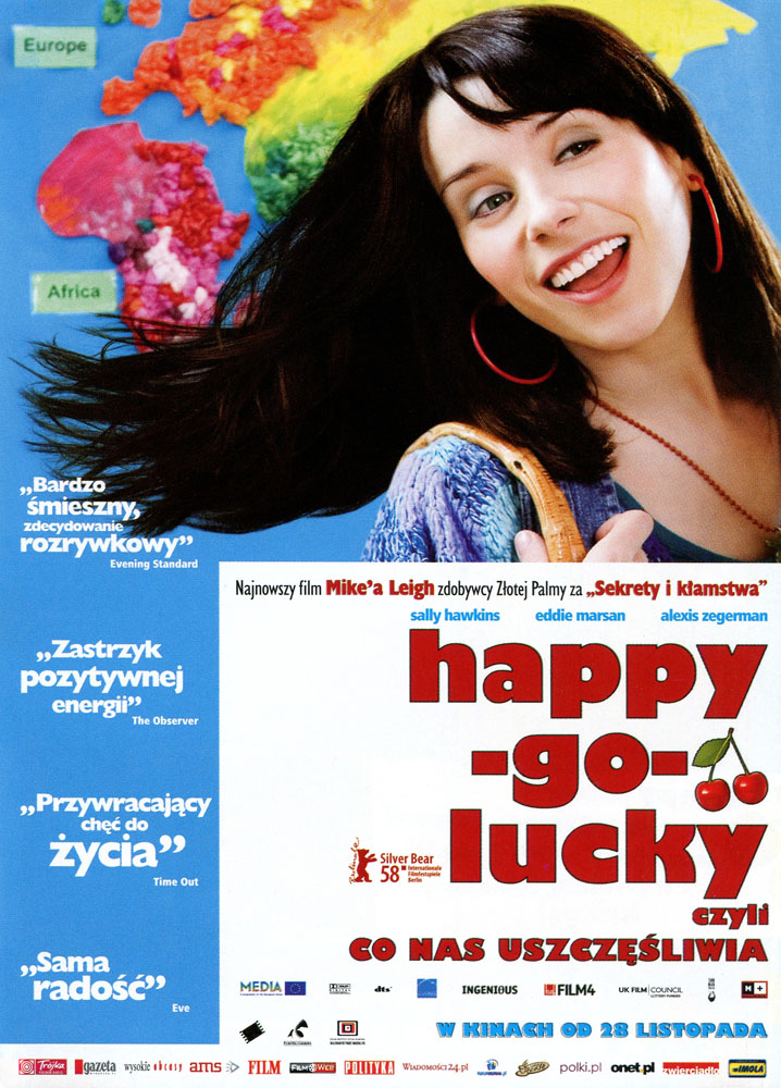 Ulotka filmu 'Happy-Go-Lucky, Czyli Co Nas Uszczęśliwia (przód)'