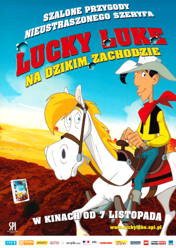 Przód ulotki filmu 'Lucky Luke Na Dzikim Zachodzie'