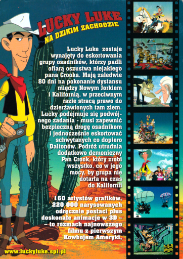 Tył ulotki filmu 'Lucky Luke Na Dzikim Zachodzie'