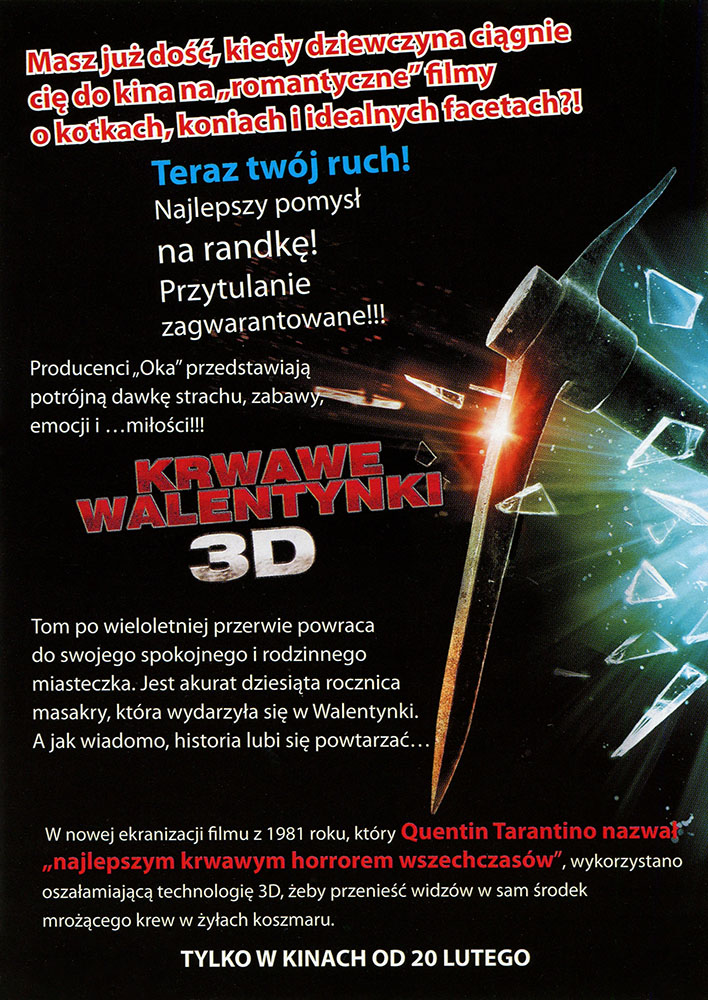 Ulotka filmu 'Krwawe Walentynki (tył)'