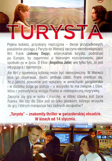 Tył ulotki filmu 'Turysta'