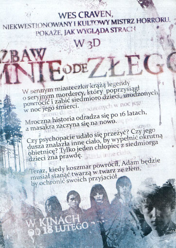 Tył ulotki filmu 'Zbaw Mnie Ode Złego'