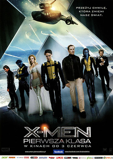 Przód ulotki filmu 'X-Men: Pierwsza Klasa'