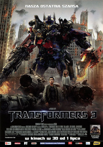 Przód ulotki filmu 'Transformers 3'