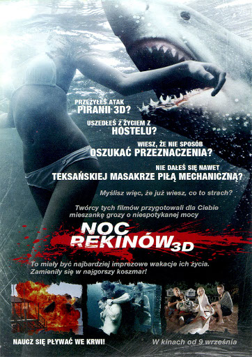 Tył ulotki filmu 'Noc Rekinów'