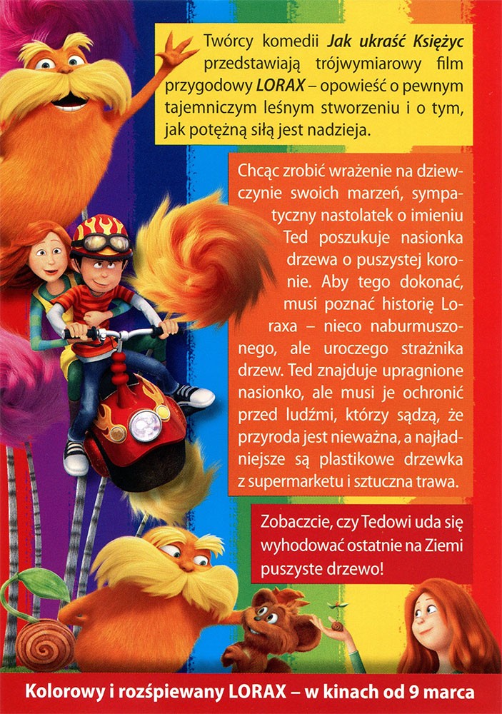 Ulotka filmu 'Lorax (tył)'