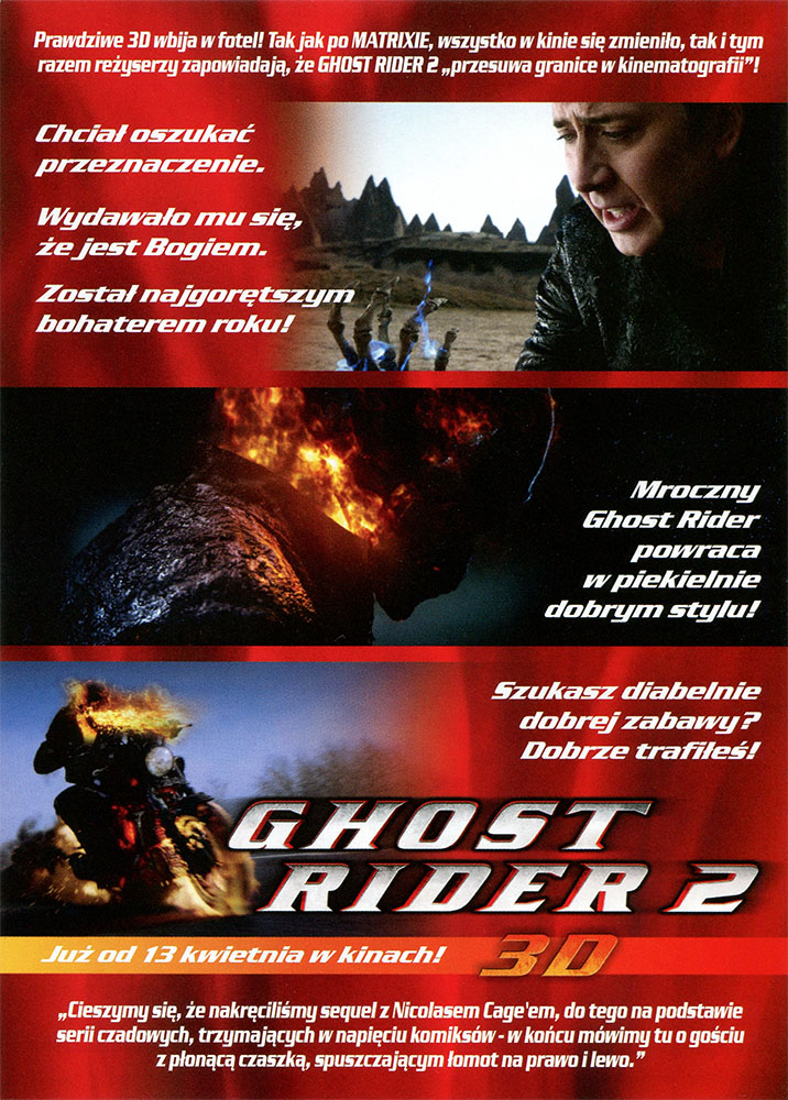 Ulotka filmu 'Ghost Rider 2 (tył)'