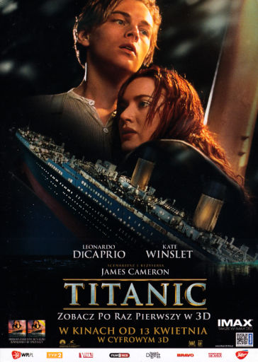 Przód ulotki filmu 'Titanic 3D'