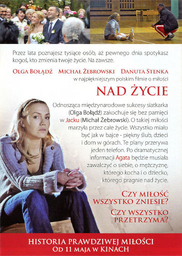 Tył ulotki filmu 'Nad Życie'