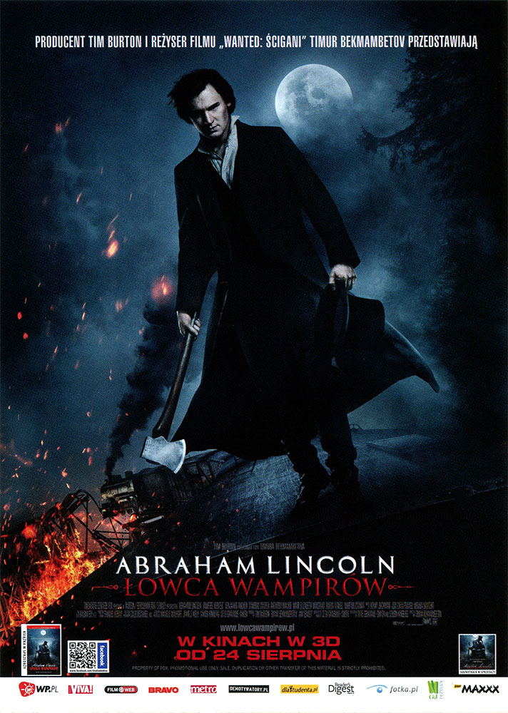 Ulotka filmu 'Abraham Lincoln: Łowca Wampirów (przód)'