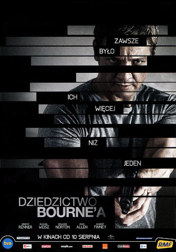 Przód ulotki filmu 'Dziedzictwo Bourne'a'