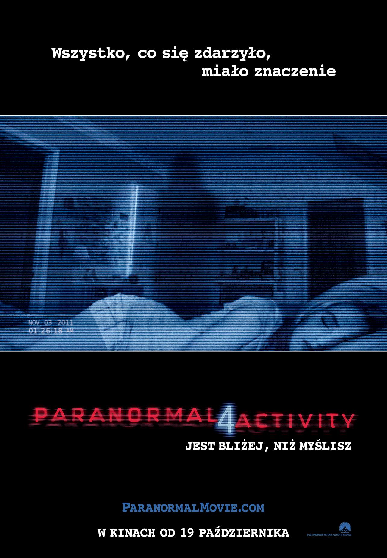 Polski plakat filmu 'Paranormal Activity 4'