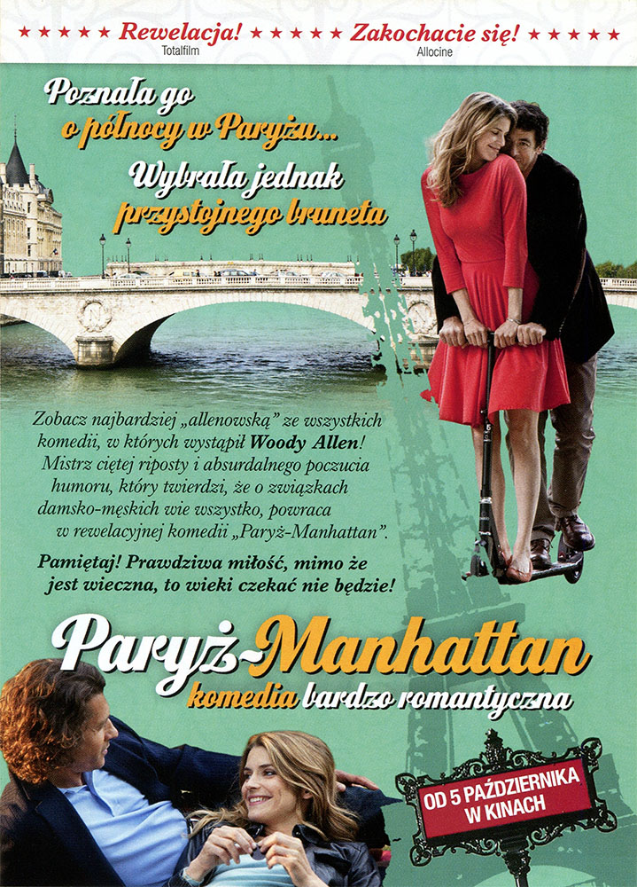 Ulotka filmu 'Paryż - Manhattan (tył)'