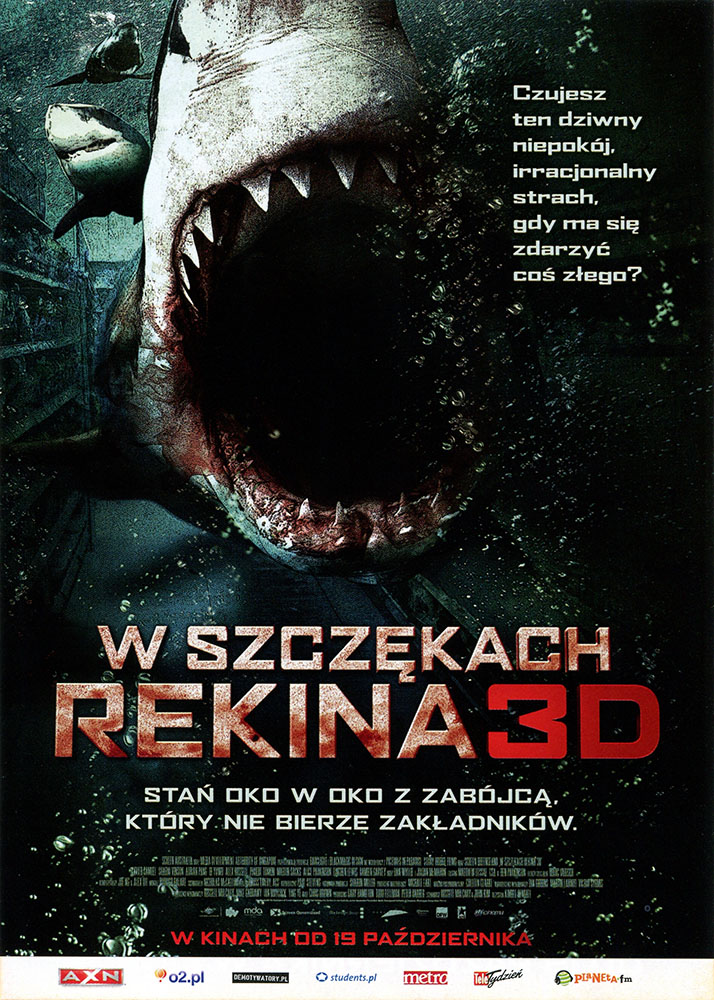 Ulotka filmu 'W Szczękach Rekina (przód)'