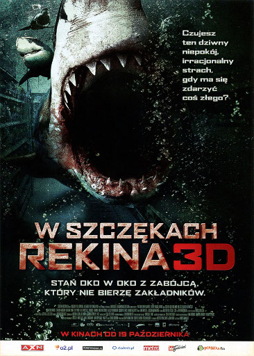 Przód ulotki filmu 'W Szczękach Rekina'