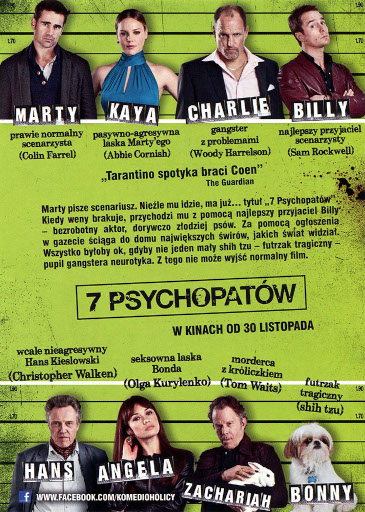 Tył ulotki filmu '7 Psychopatów'