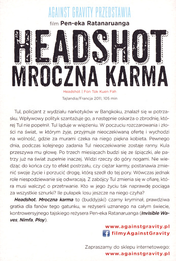 Tył ulotki filmu 'Headshot. Mroczna Karma'