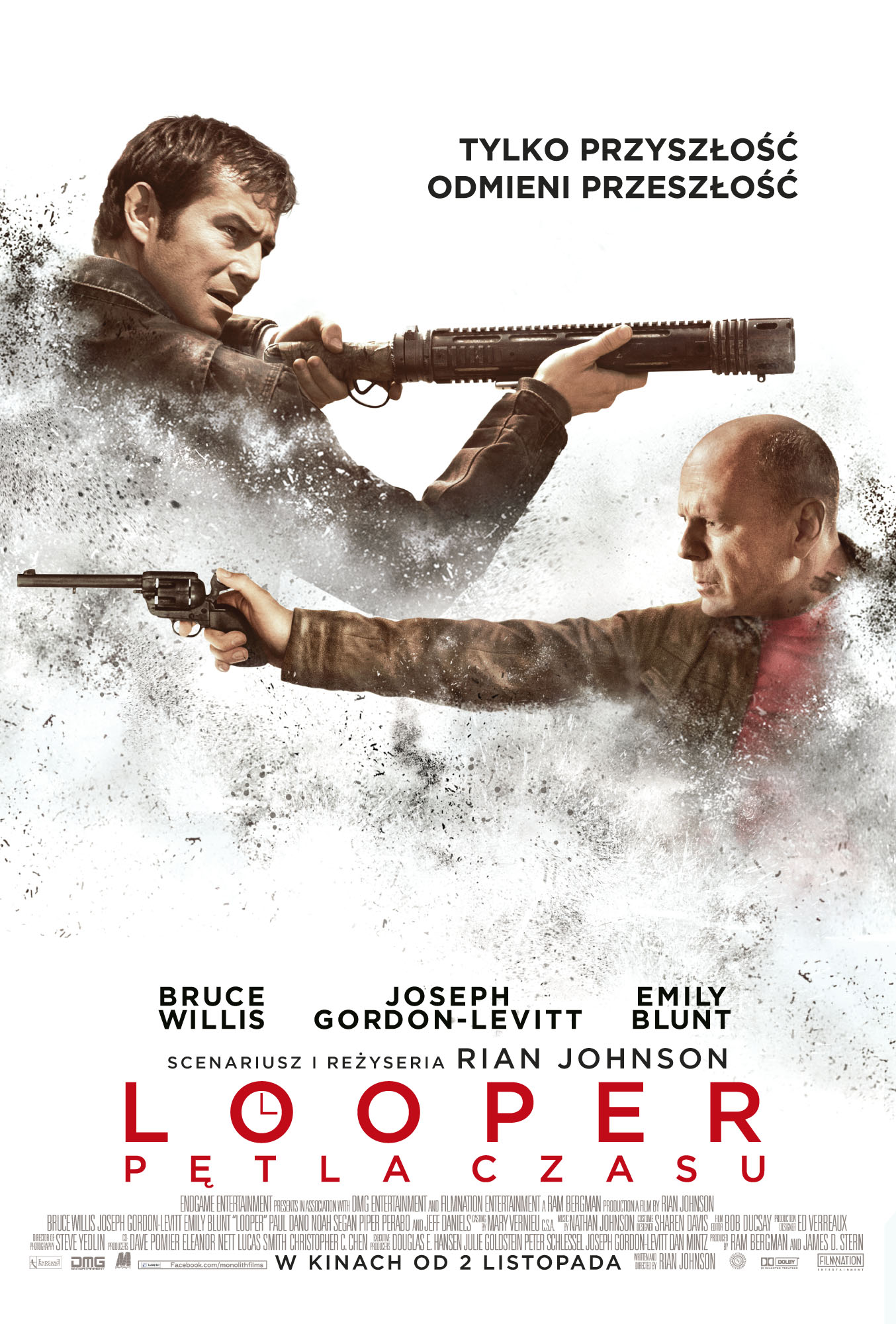 Polski plakat filmu 'Looper - Pętla Czasu'