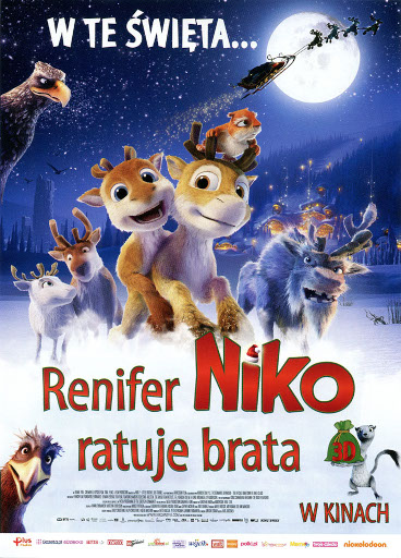 Przód ulotki filmu 'Renifer Niko Ratuje Brata'