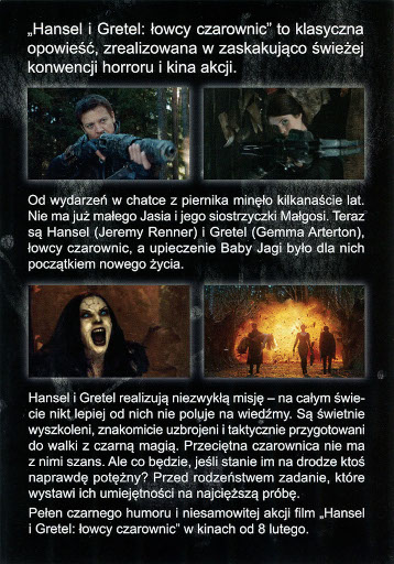 Tył ulotki filmu 'Hansel i Gretel: Łowcy Czarownic'