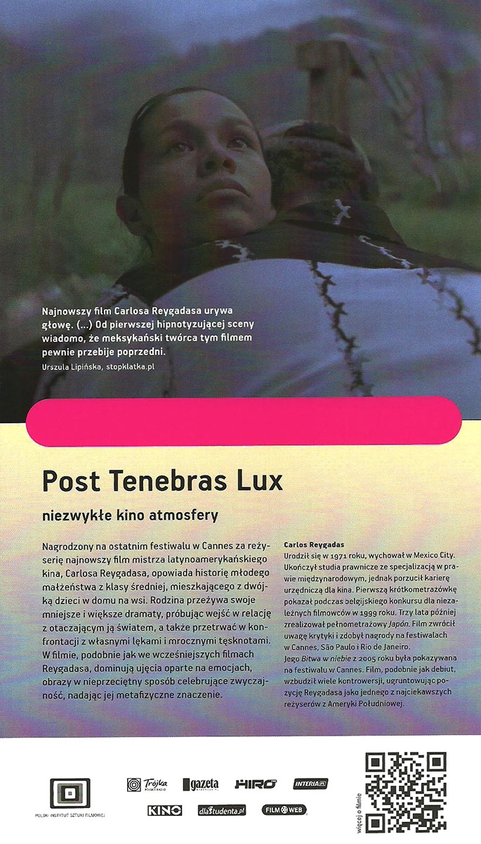 Ulotka filmu 'Post Tenebras Lux (tył)'