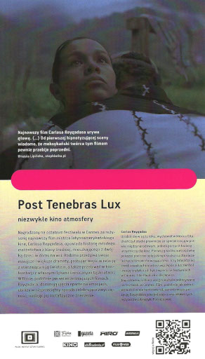 Tył ulotki filmu 'Post Tenebras Lux'