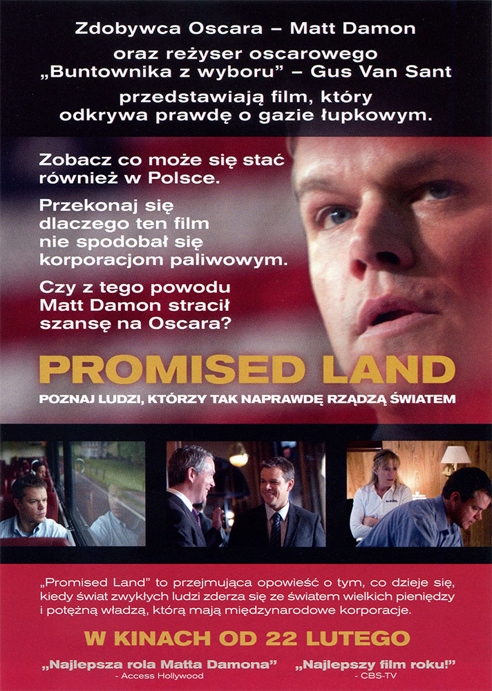 Ulotka filmu 'Promised Land (tył)'