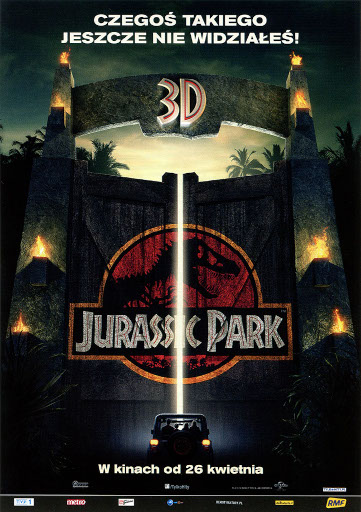 Przód ulotki filmu 'Jurassic Park 3D'