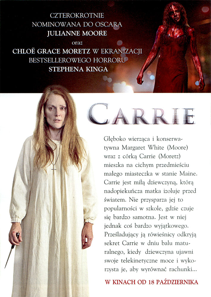 Ulotka filmu 'Carrie (tył)'