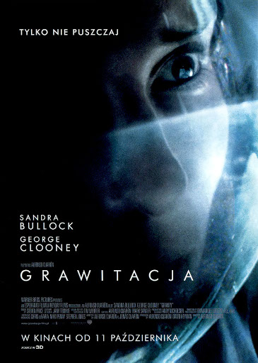 Przód ulotki filmu 'Grawitacja'