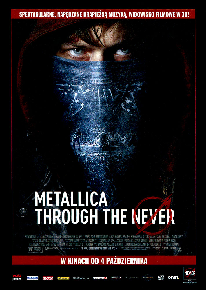 Ulotka filmu 'Metallica: Through The Never (przód)'