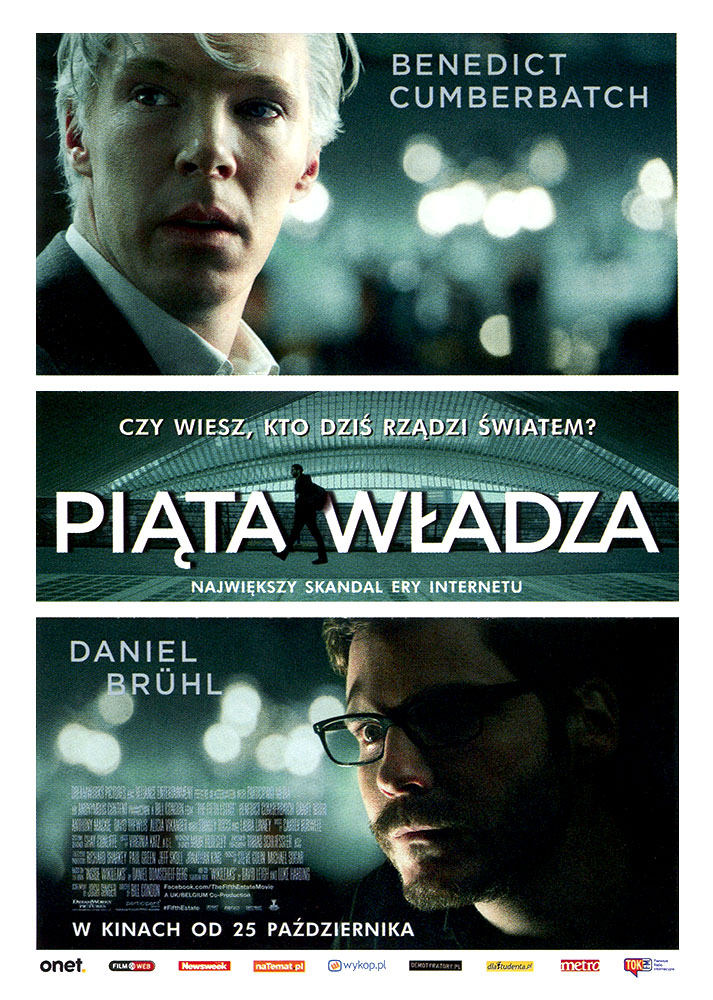 Ulotka filmu 'Piąta Władza (przód)'