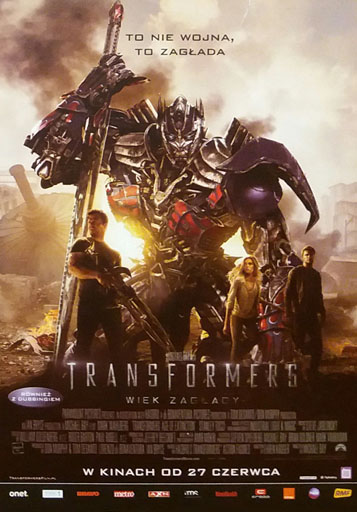 Przód ulotki filmu 'Transformers: Wiek Zagłady'