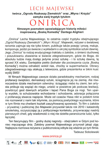 Tył ulotki filmu 'Onirica'