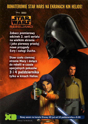 Tył ulotki filmu 'Star Wars: Rebelianci'