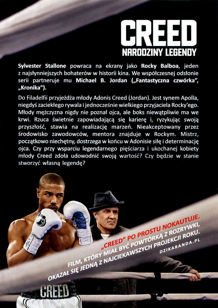 Ulotka filmu 'Creed: Narodziny Legendy (tył)'