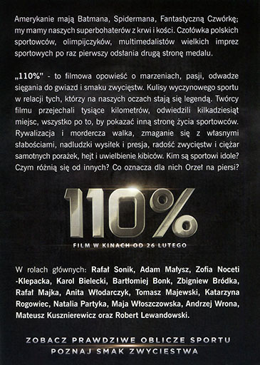 Tył ulotki filmu '110%'