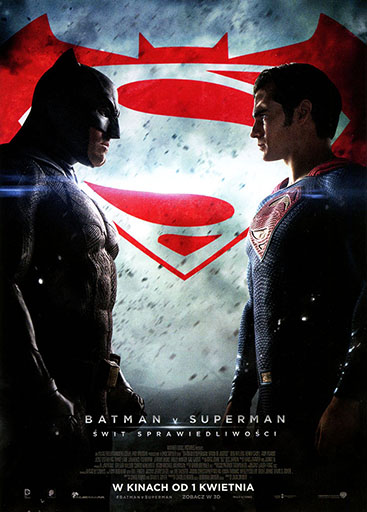 Przód ulotki filmu 'Batman v Superman: Świt sprawiedliwości'