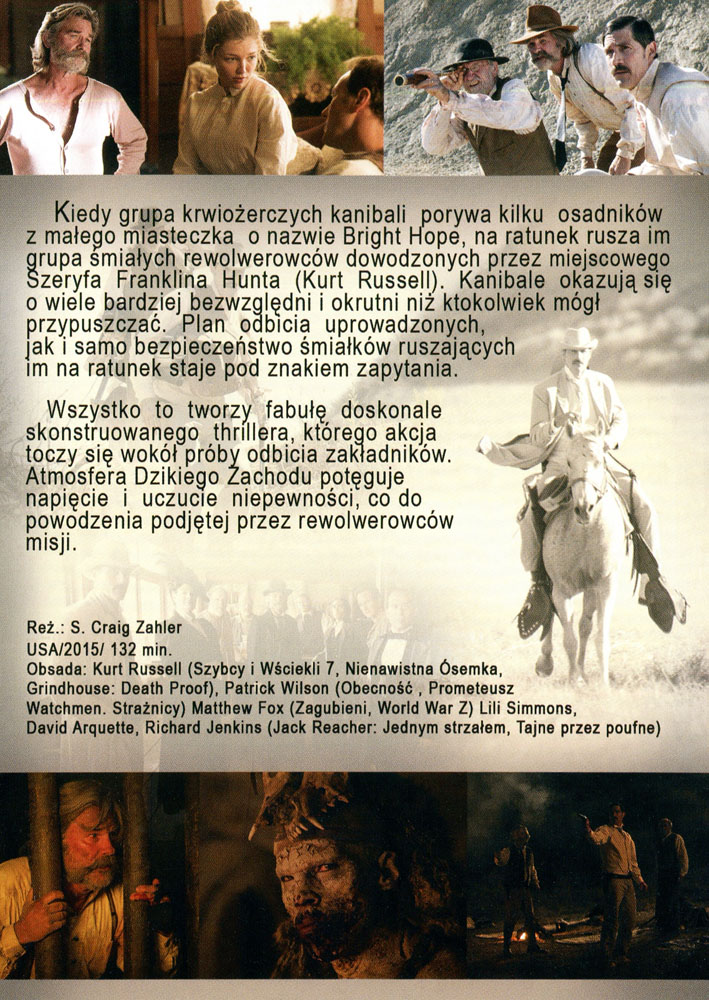 Ulotka filmu 'Bone Tomahawk (tył)'