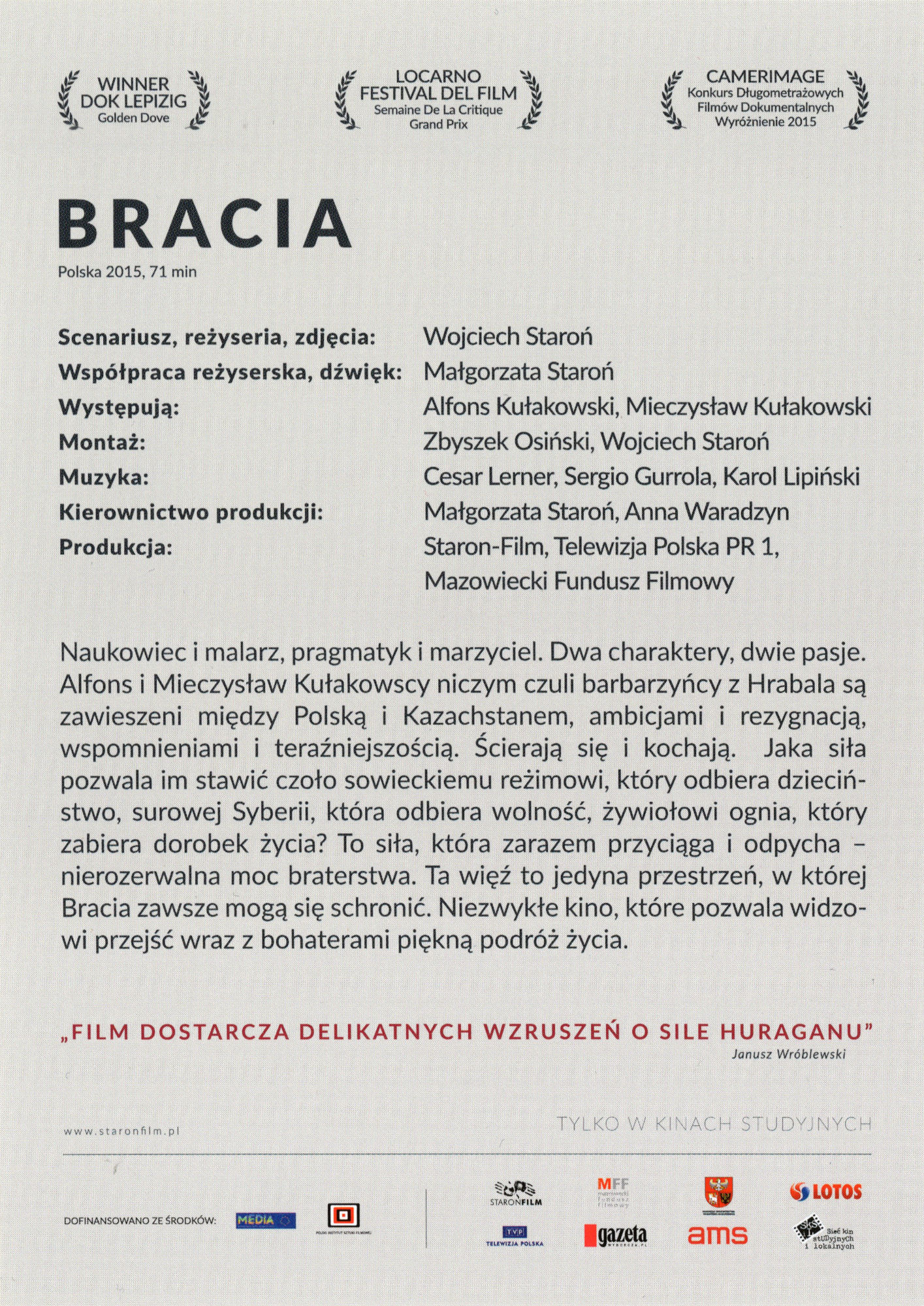 Ulotka filmu 'Bracia (tył)'