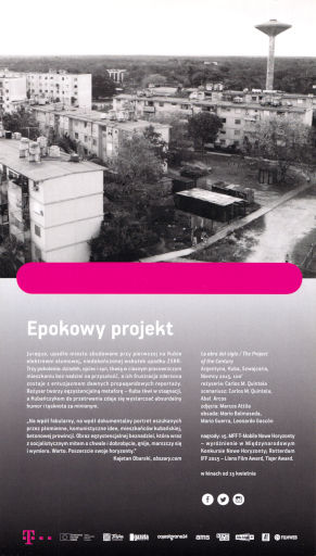 Tył ulotki filmu 'Epokowy projekt'