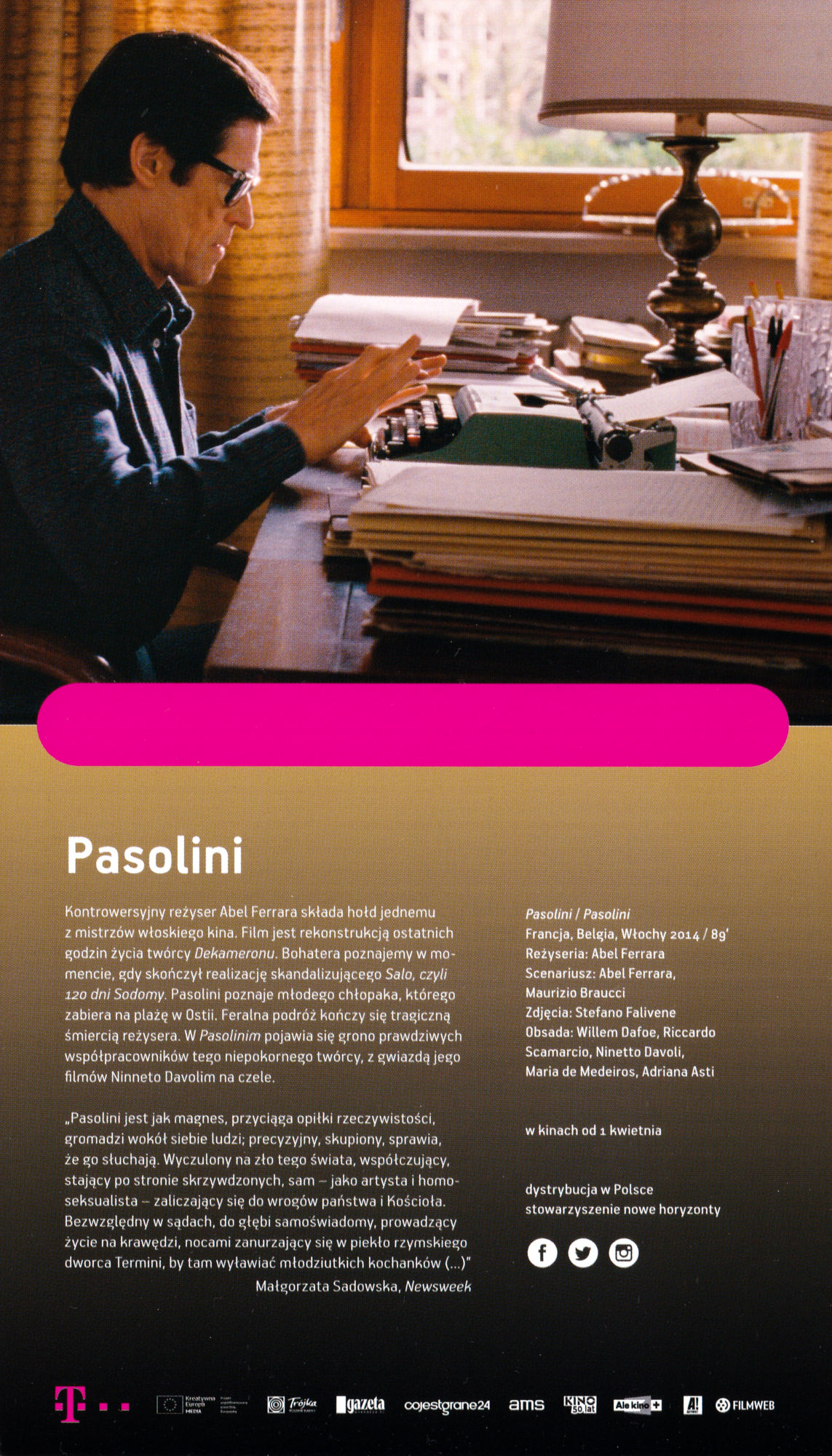 Ulotka filmu 'Pasolini (tył)'