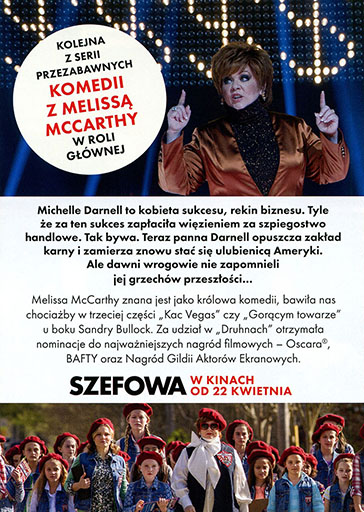 Tył ulotki filmu 'Szefowa'