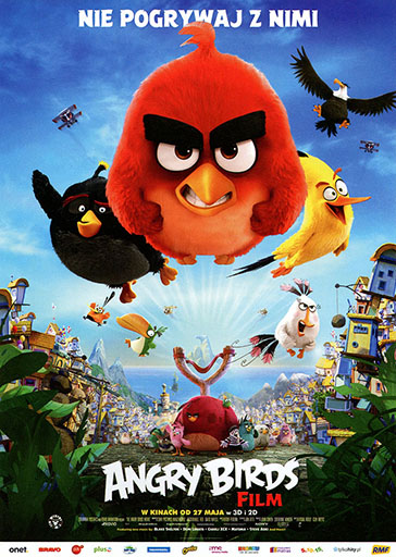 Przód ulotki filmu 'Angry Birds Film'