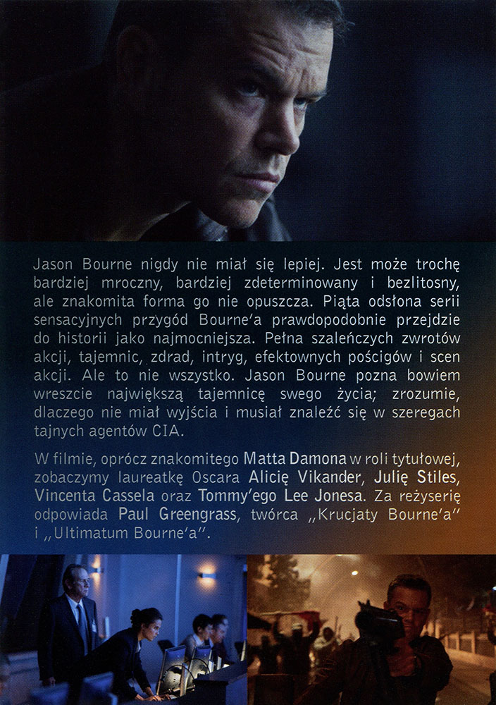 Ulotka filmu 'Jason Bourne (tył)'