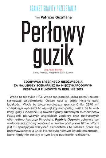 Tył ulotki filmu 'Perłowy Guzik'