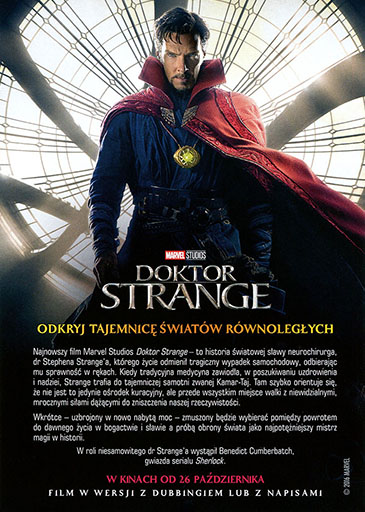 Tył ulotki filmu 'Doktor Strange'