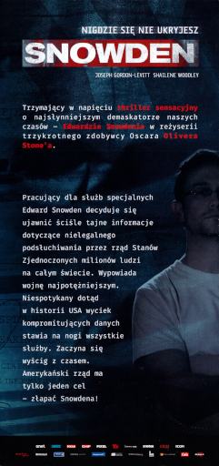 Tył ulotki filmu 'Snowden'