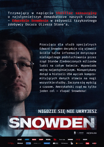 Tył ulotki filmu 'Snowden'